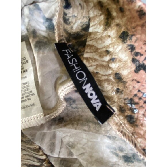 Wild Snakeskin 3 Piece Set By Fashion Nova Size XL Brown/Combo - Picture 5 of 9